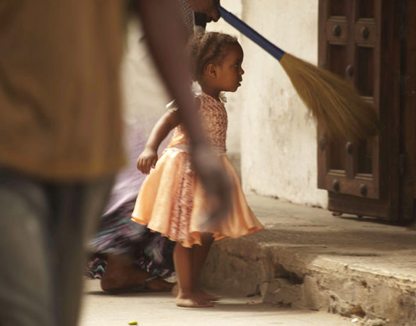 Little girl broom