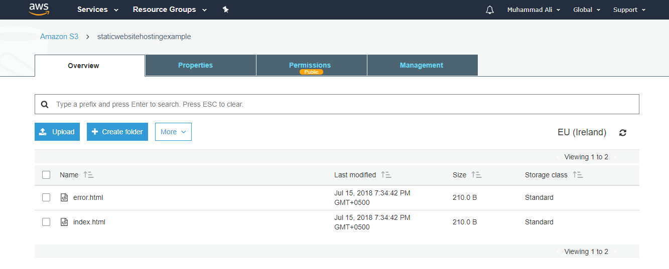 S3 static website index and error file.png