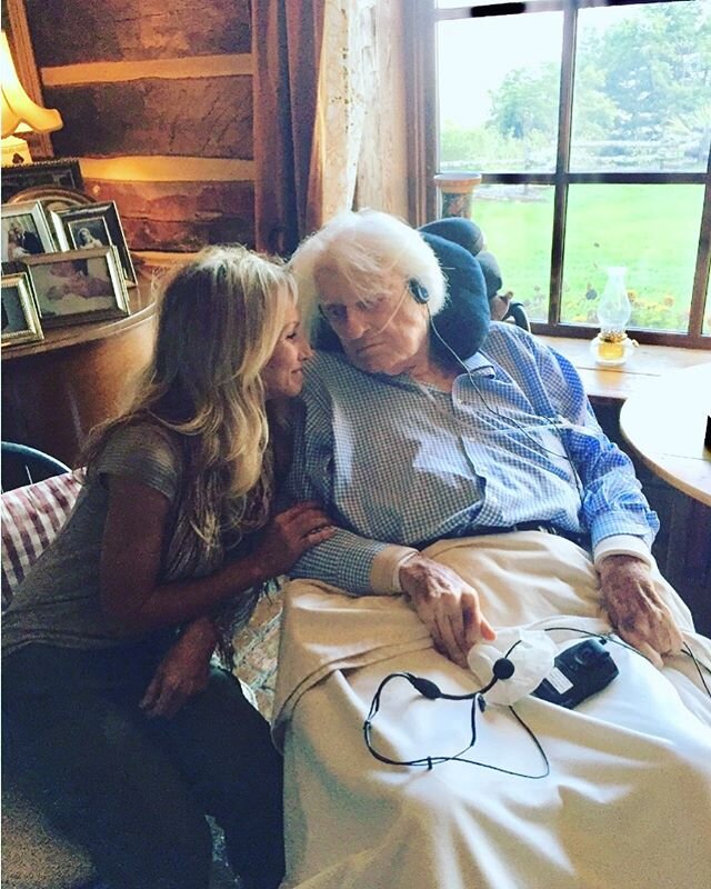 Soon after my wife and I were married in 2016, I took her up to spend the day with my granddad. This is one of my most treasured photos. I love the way she&rsquo;s looking at him and the way he&rsquo;s looking at her ❤️ #billygraham