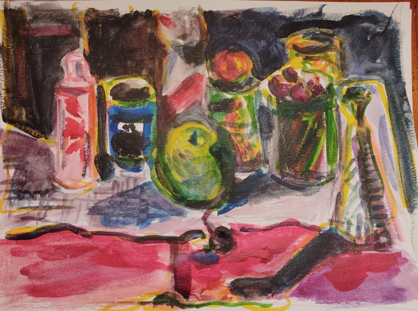 WAtercolor with green apple july 22.jpeg
