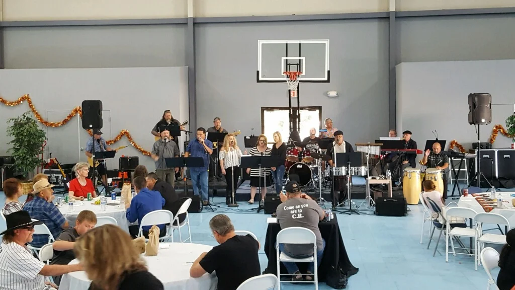  Praising the Lord and sharing fantastic BBQ. 