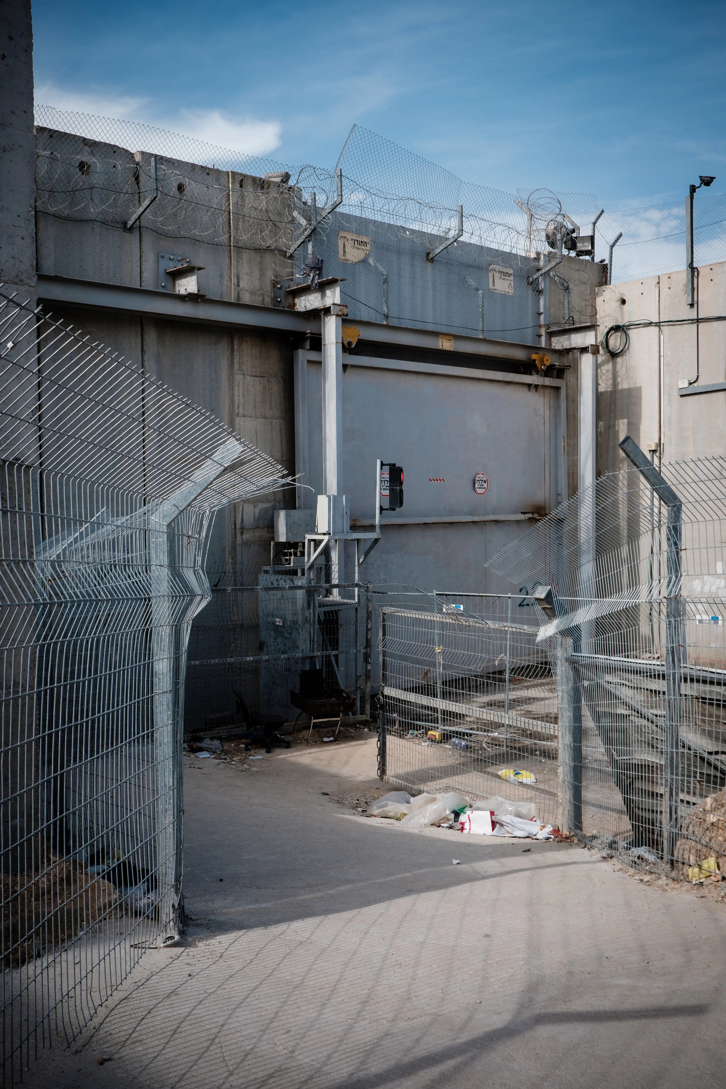 Path that leads to the turnstile at the checkpoint...