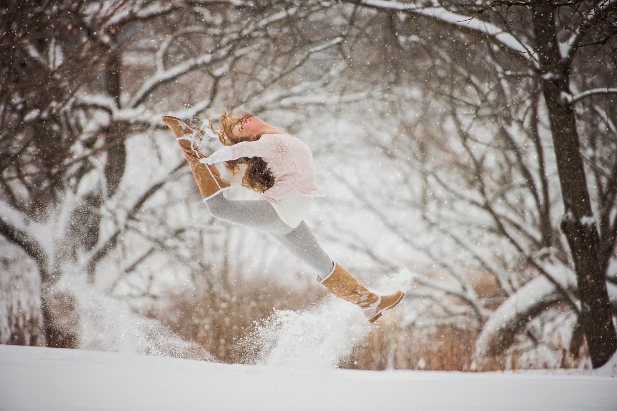 Elly & Alyssa: dance poses in the snow — Ron McKinney Photography