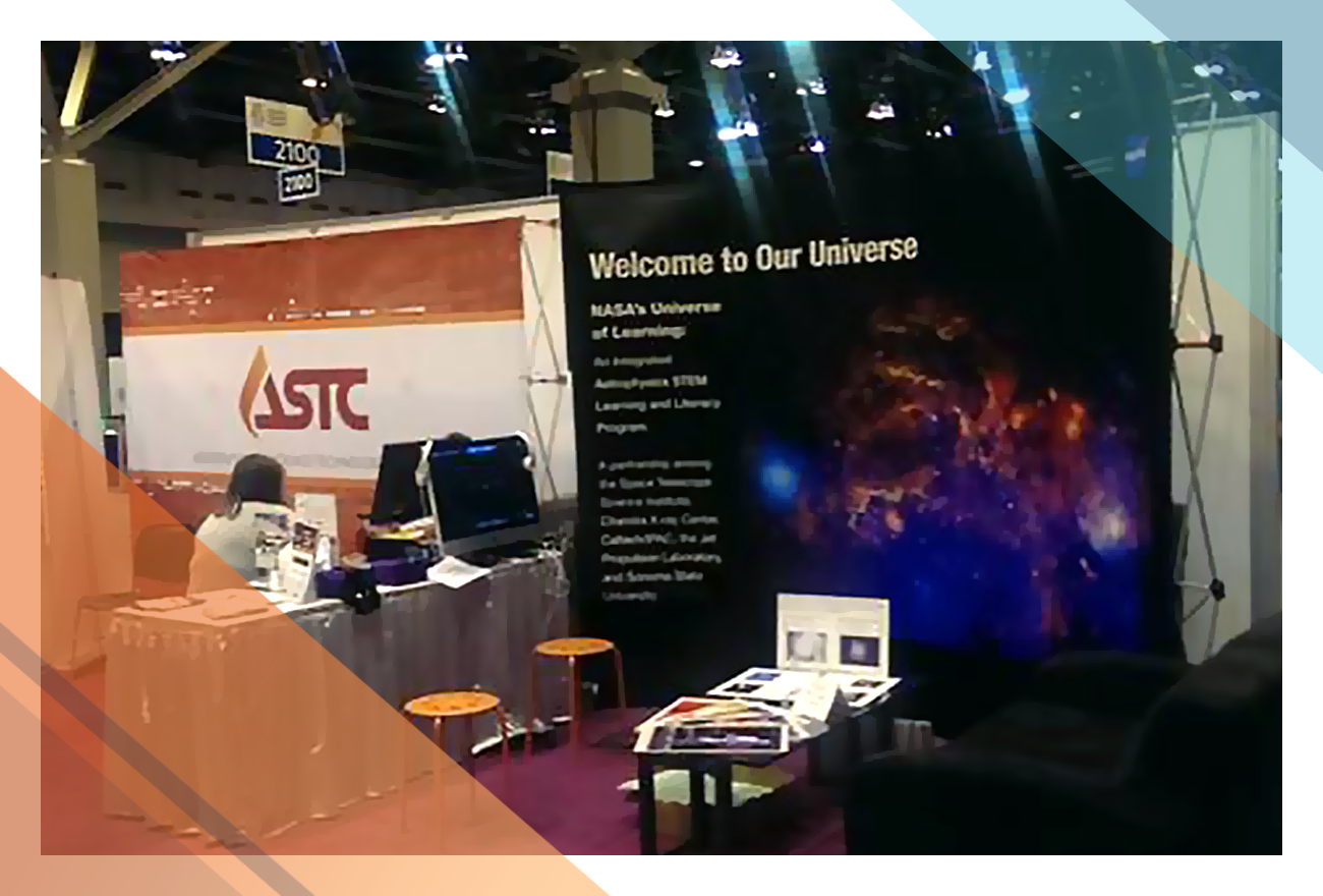 Association of Science-Technology Centers exhibit of NASA Astrophysics education resources at the American Alliance of Museums Annual Meeting.