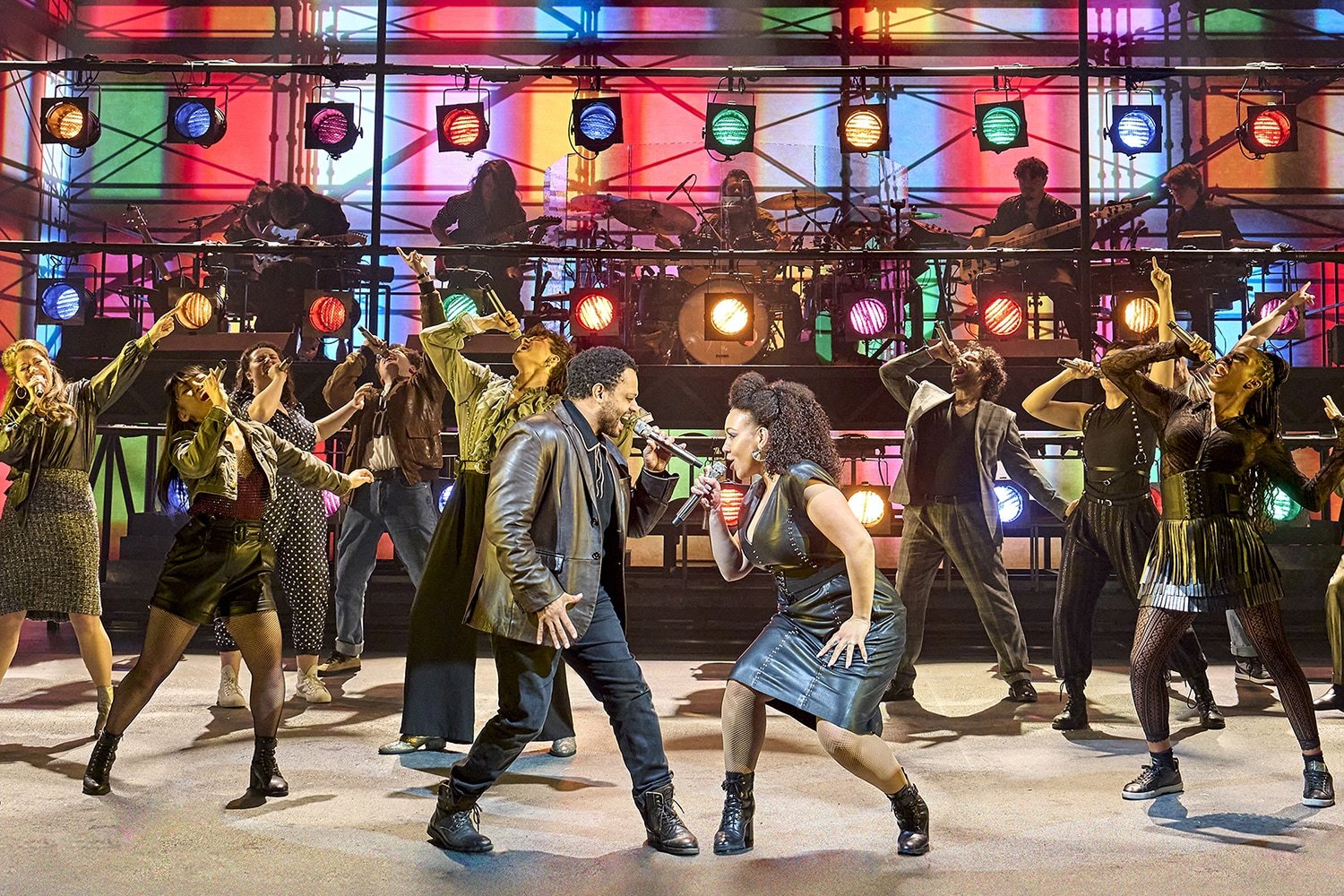 ashley campbell (jim), danielle steers (marsha) and the company in just for one day at the old vic.JPG