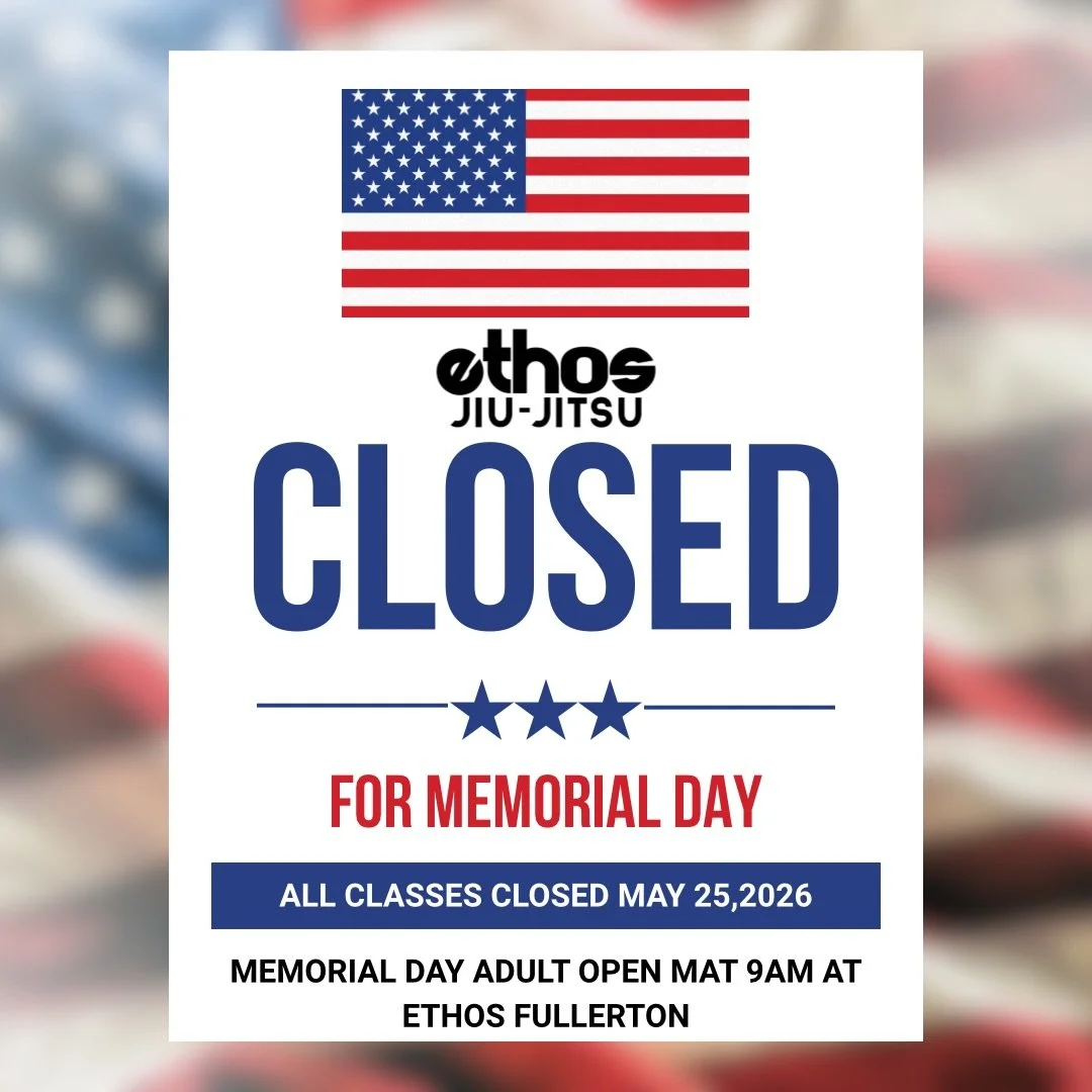 ALL CLASSED CLOSED ON MEMORIAL DAY. Adult open mat available in Fullerton at 9am

We honor the men and women who gave everything in service to this country. We will be closed Monday, May 26th in their memory. Rest easy. 🇺🇸 #MemorialDay #HonorTheFal