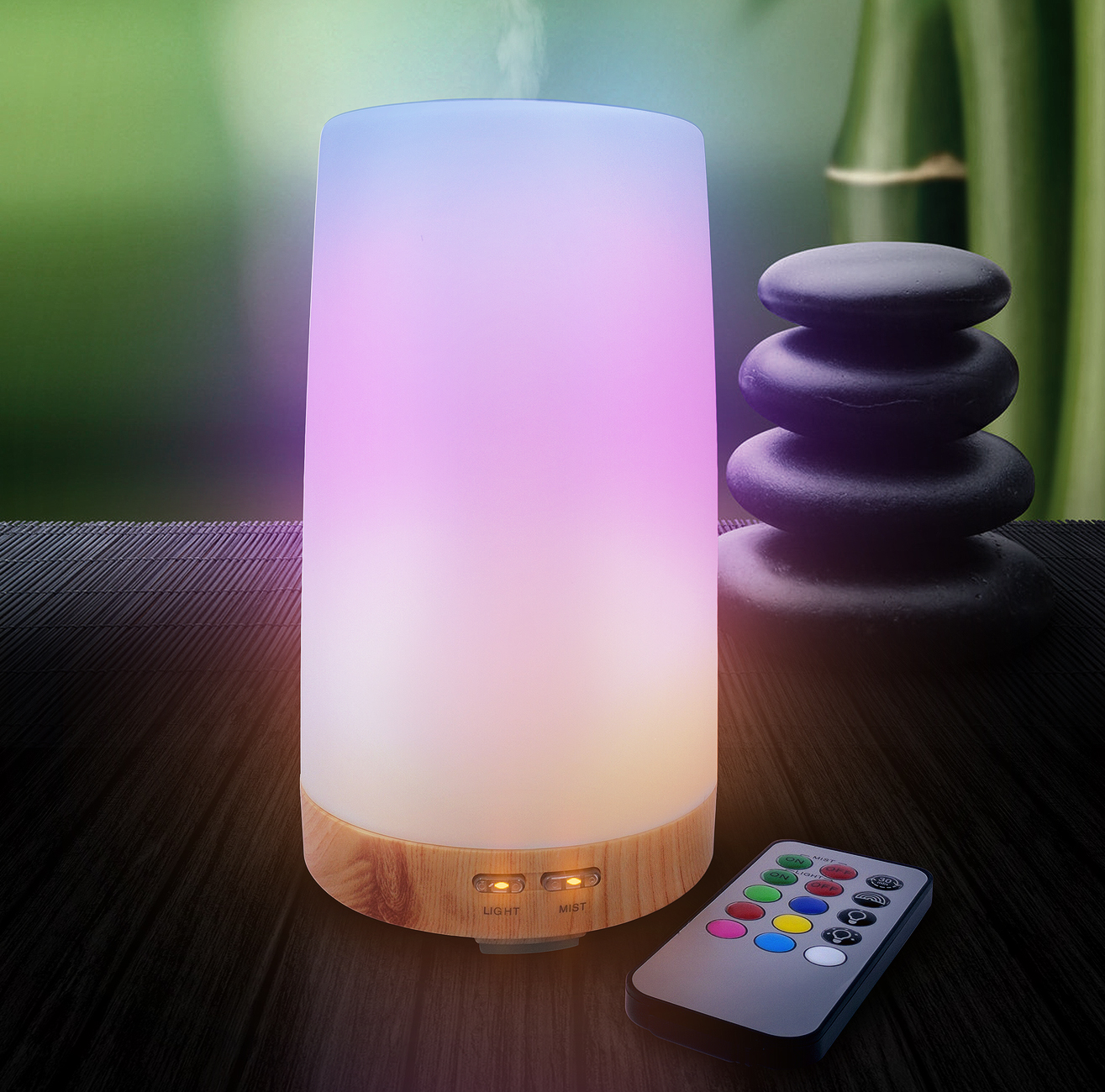 Details about   Aroma Diffuser Essential Oil Air Humidifier LED Light Remote 7 Colour Changing 