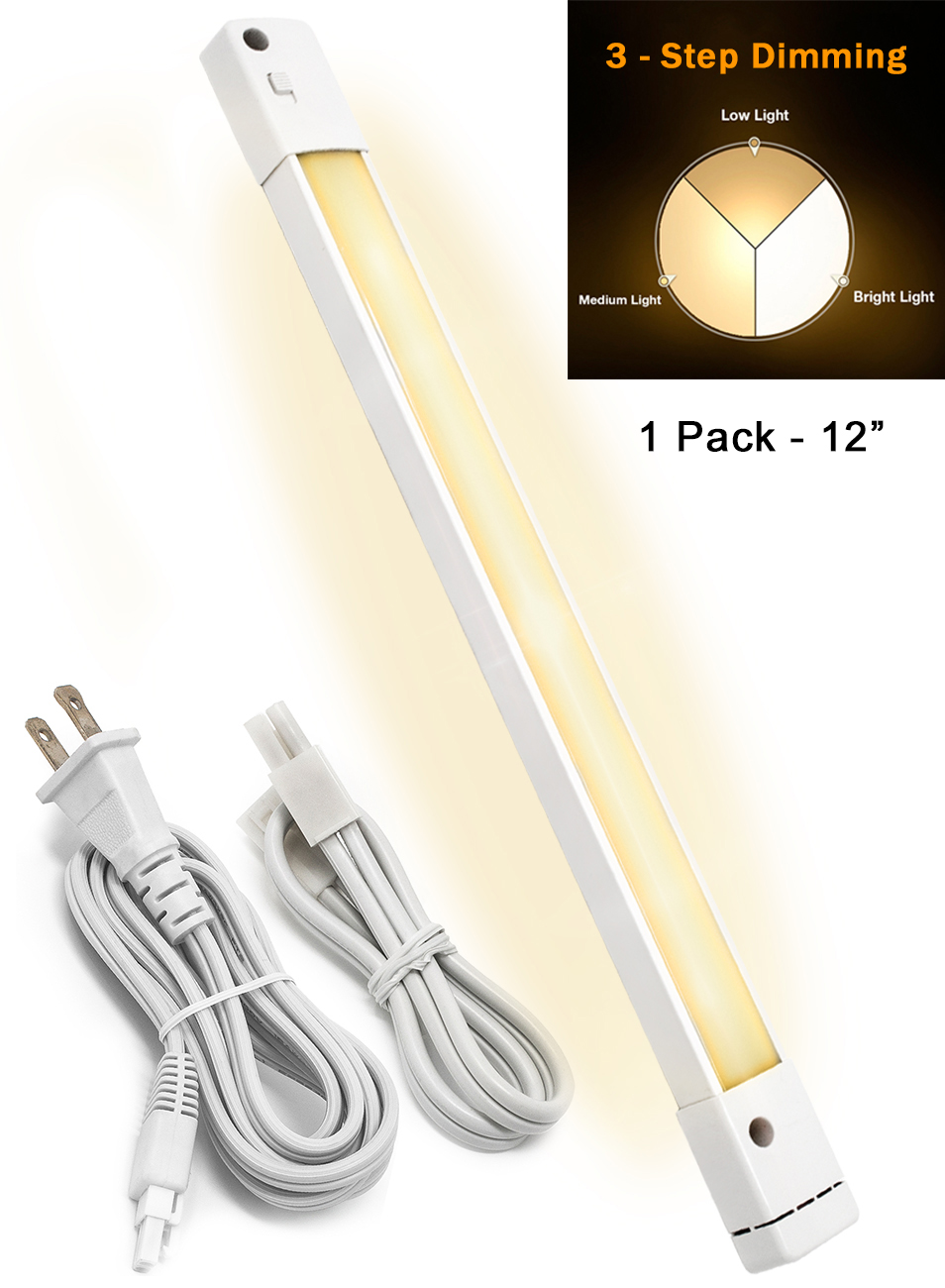 LED Concepts Under Cabinet Light Bar, 3 Dimming Levels, Ultra Slim 