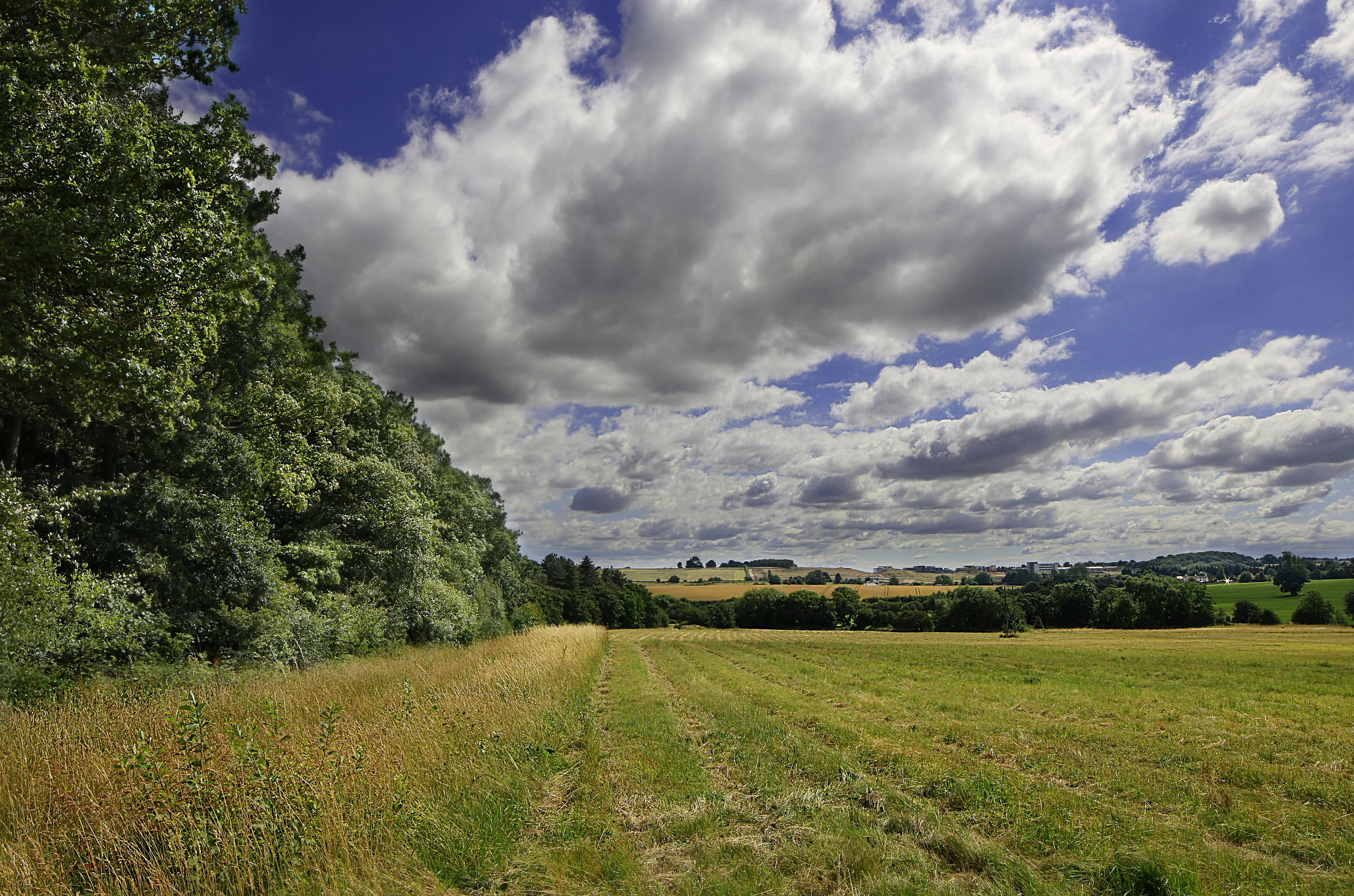 Leeds East, part of Leeds Country Way. Canon 70D, Samyang 14mm lens, three photos combined so that I could balance the exposure of the sky and the landscape