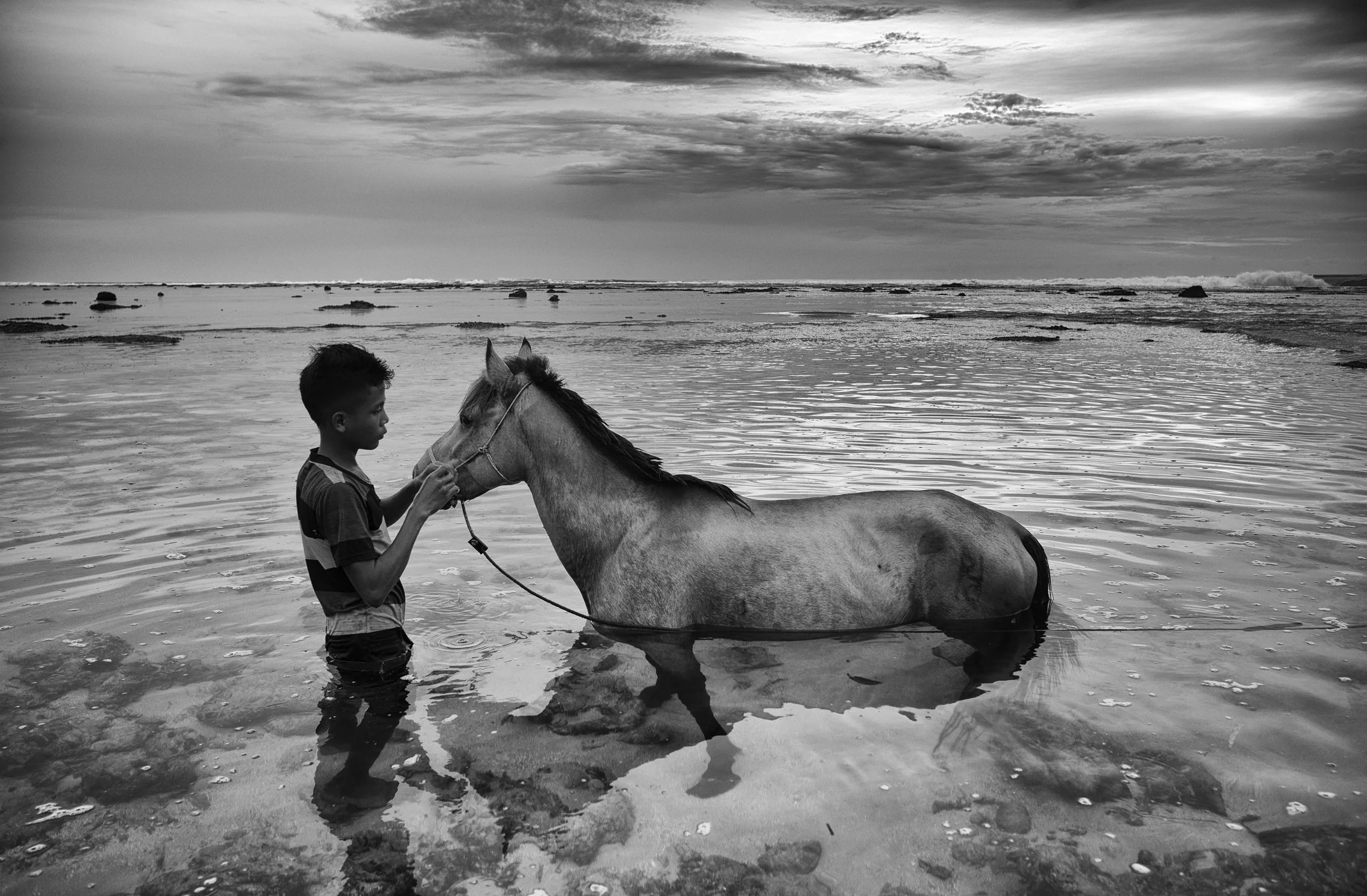 Boy and horse, Leica mono