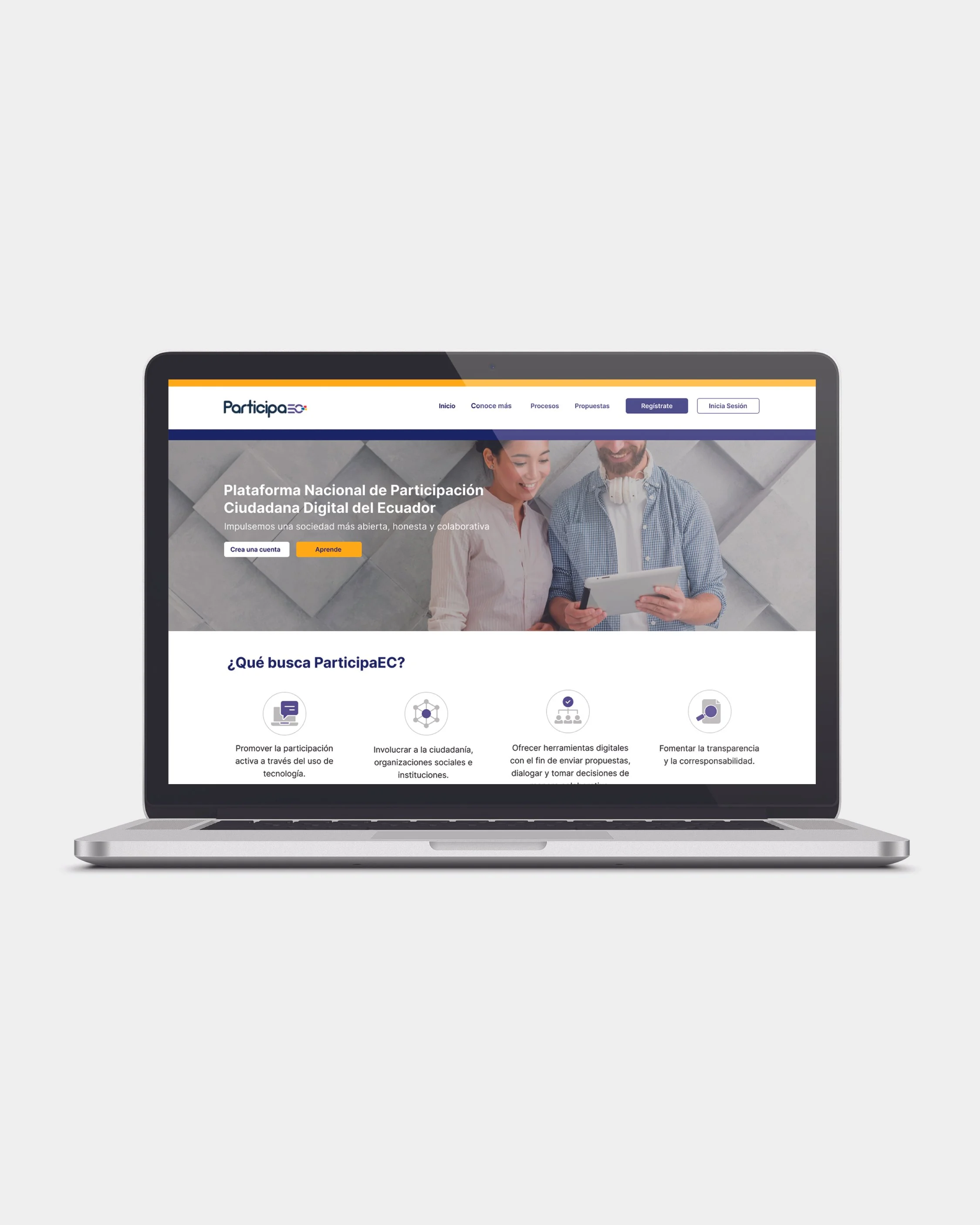 Participa EC platform UI design