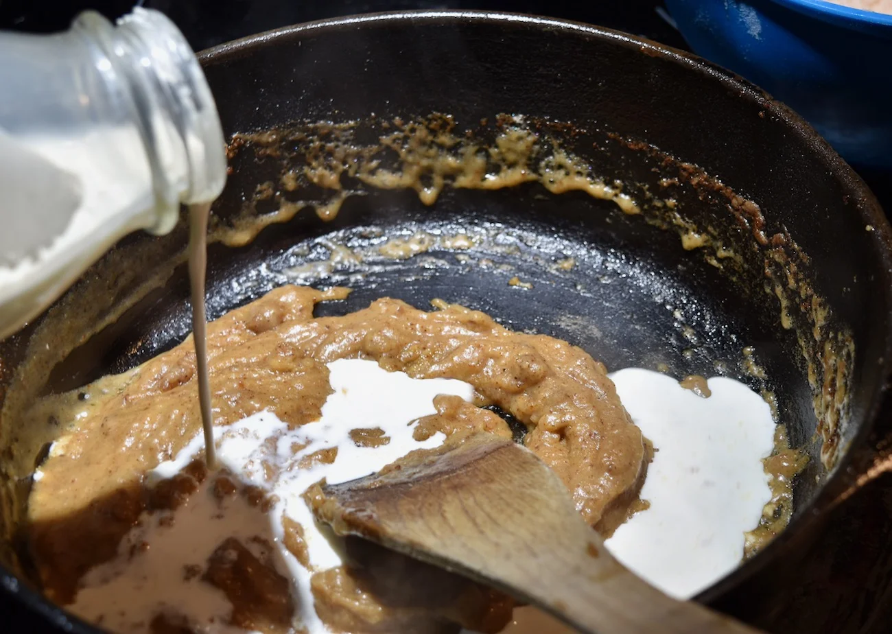 You can make this gravy with all milk, but I like the flavor from the stock (plus it was free from cutting up the chicken). 