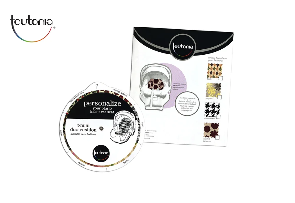teutonia car seat hang tag and packaging sticker