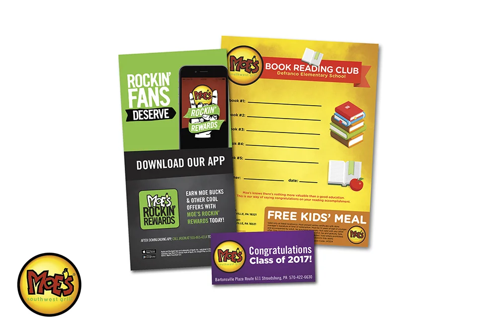 moe's point of purchase marketing collateral