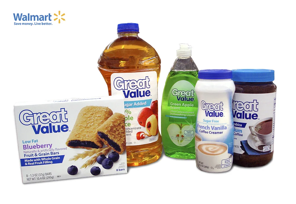 wal-mart's great value packaging design