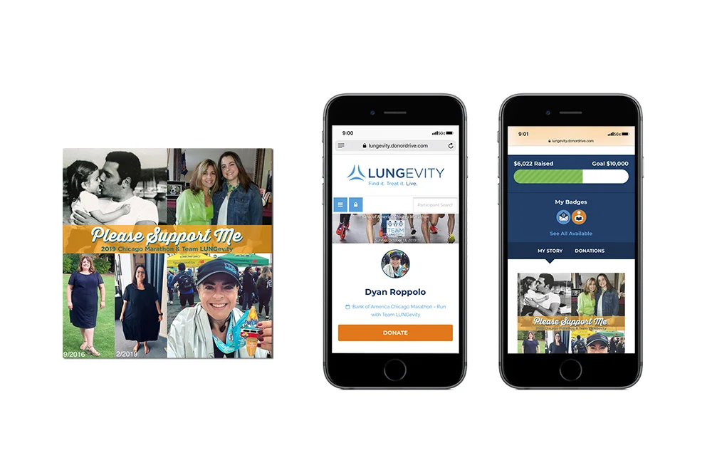 web banner &amp; phone app for 2019 chicago marathon fundraiser
