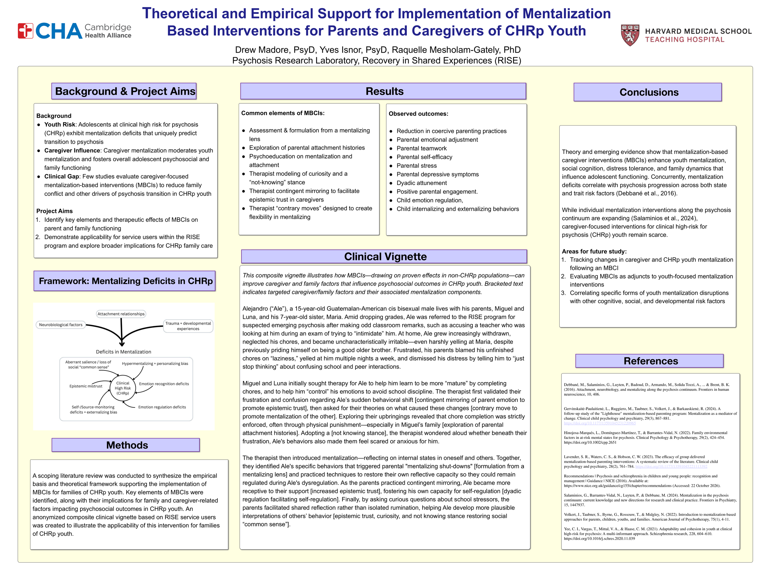 Poster: Mentalization based interventions for parents and caregivers of CHRp youth, Drew Madore and colleagues
