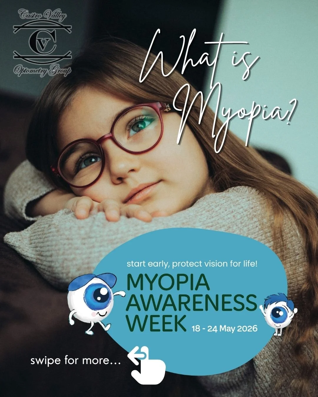Myopia is far more than a glasses prescription... 👁️👓

We are celebrating Myopia Awareness Week, and we're kicking things off with somethings we think every parent deserves to know.

Here are the top 5 things we want you to know about myopia:
1. My