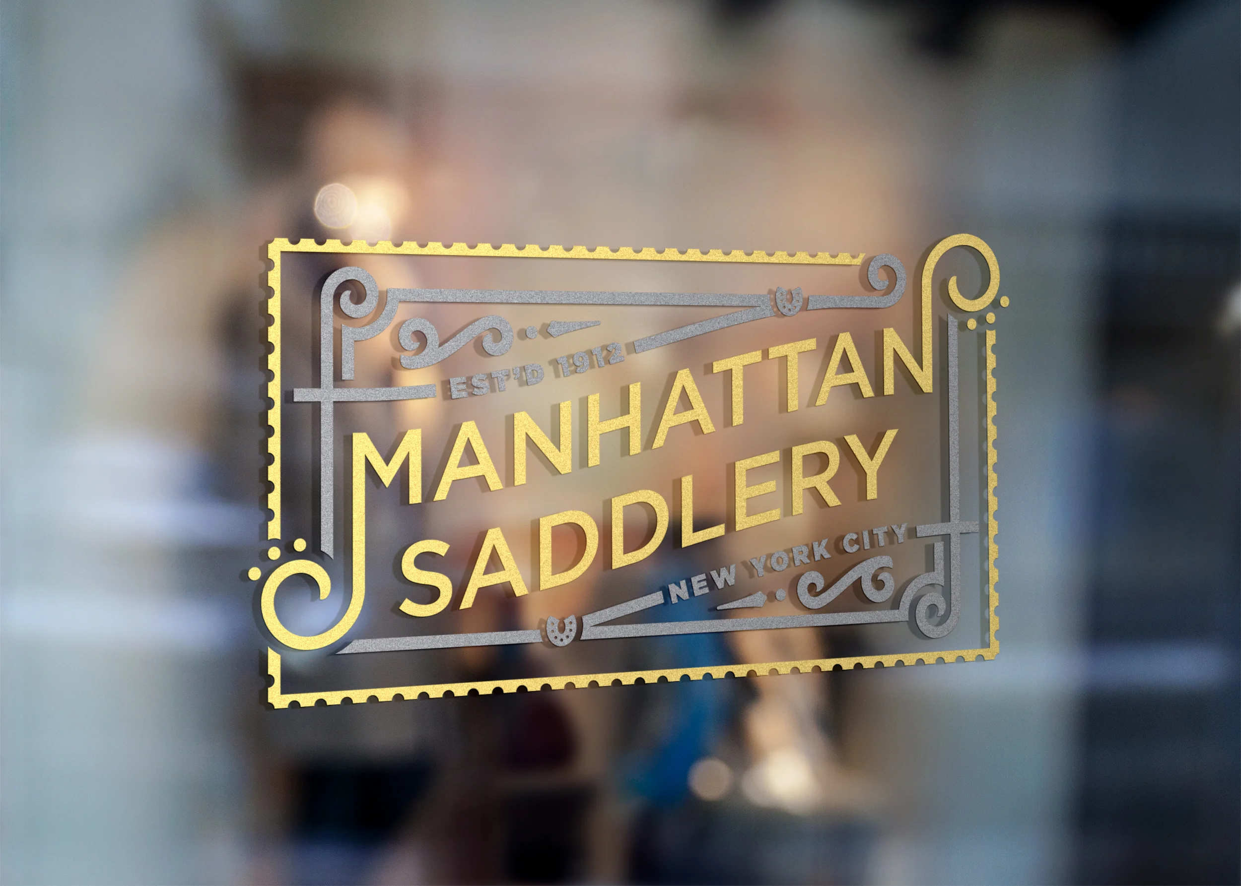 Gilded Manhattan Saddlery logo by Knockout! Studio
