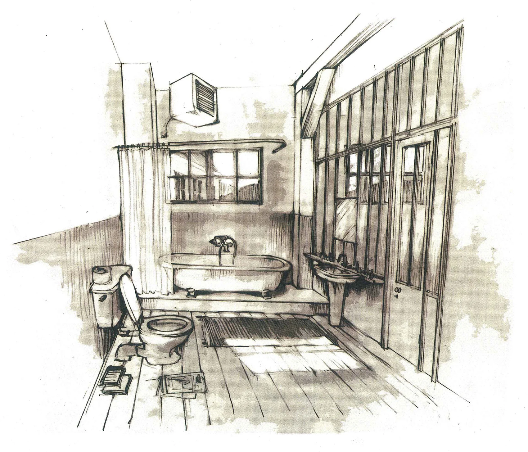 Non-practical bathroom addition to Paris apartment location