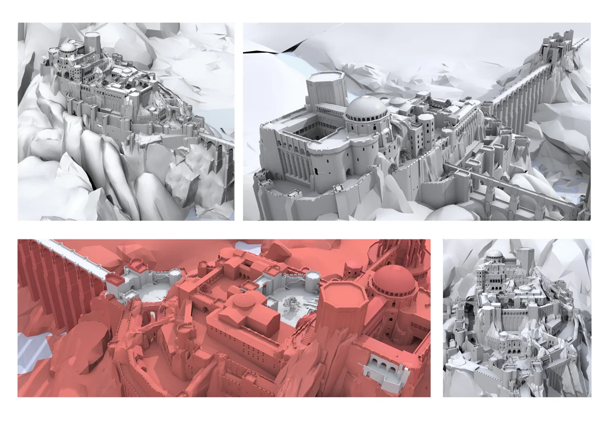Camelot castle - Set extensions & environment. 3D modelling by Gordon Champ