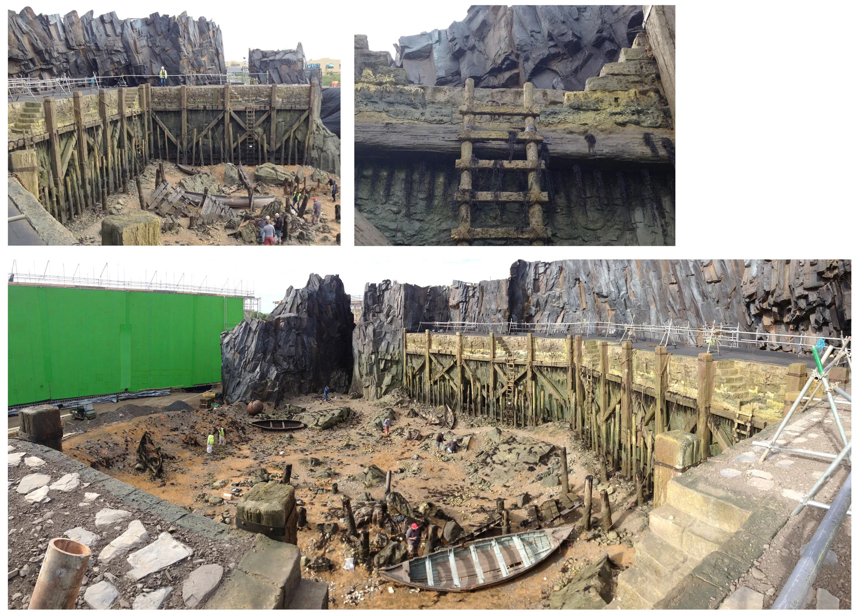 Camelot harbour set - drained water level