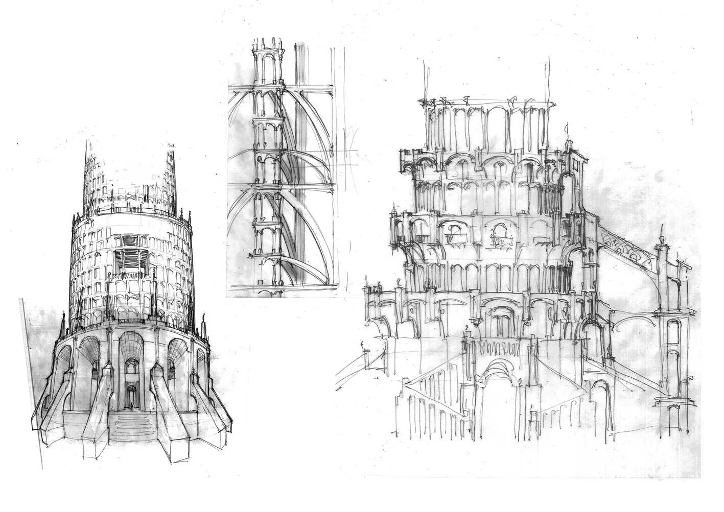 Sketch ideas for Vortigern's tower