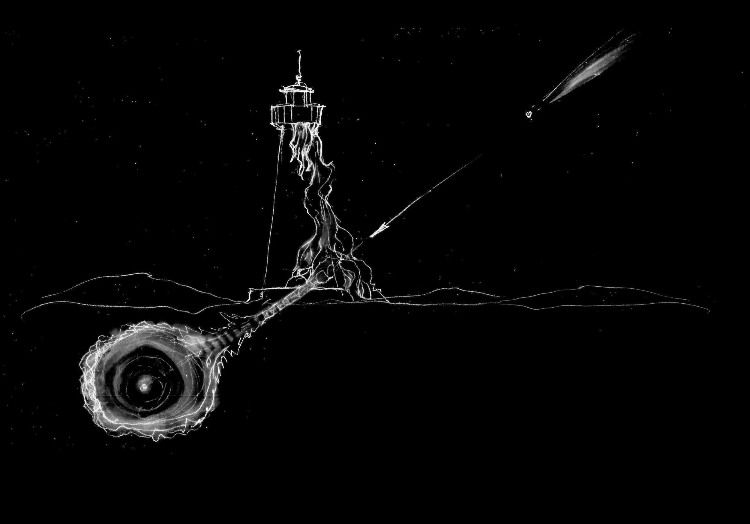 Schematic of comet impact infecting the Earth