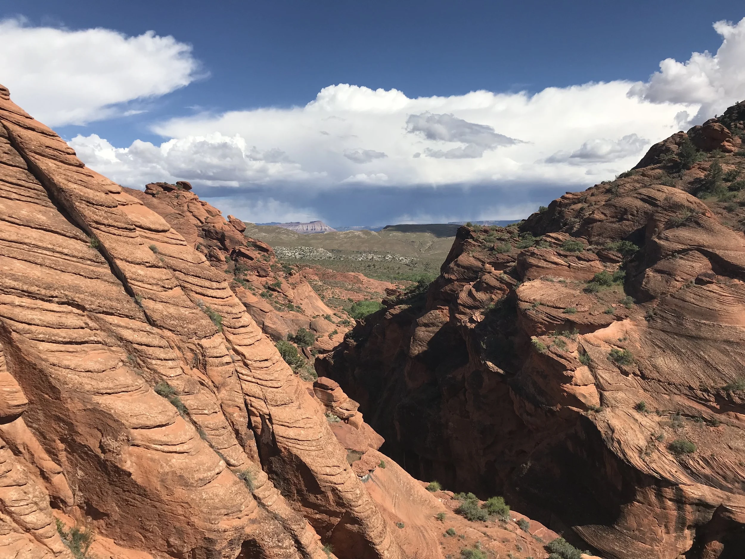 The view from a secret spot off Red Cliff Reef Trail in the Red Cliffs Desert Reserve.