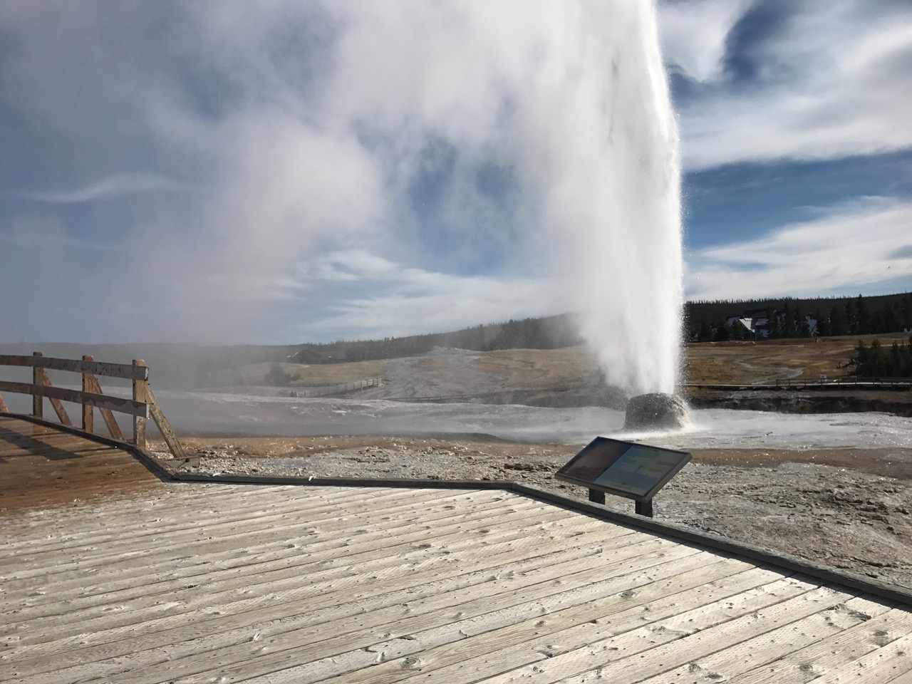 Watching magnificent Beehive Geyser go off