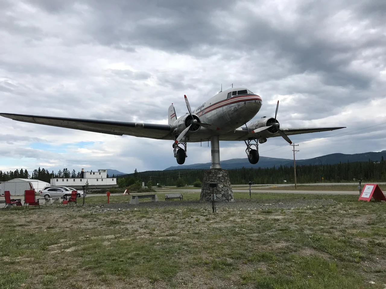 This retired DC-3 commercial plane used to fly across the North, and now serves as one big weathervane.