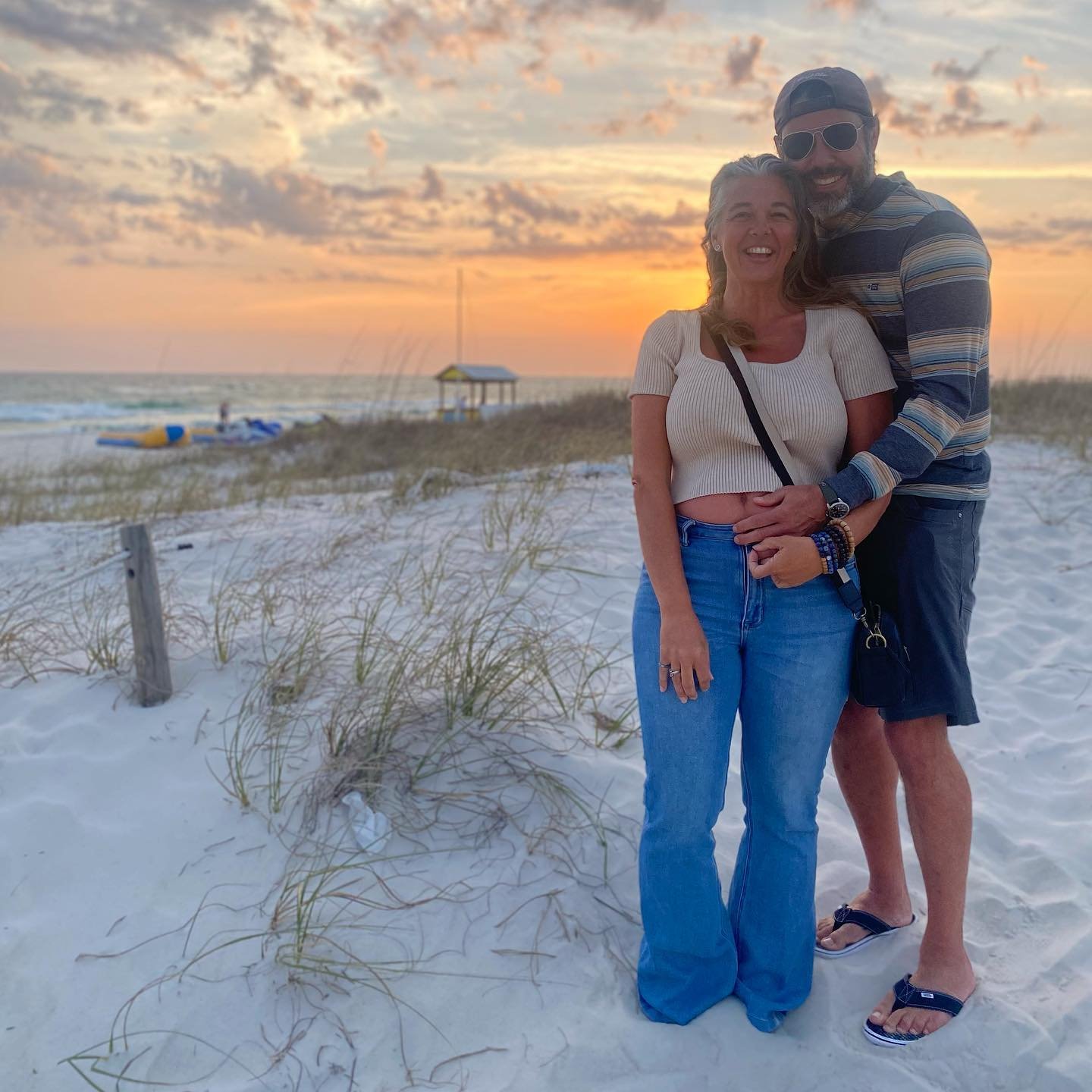 Forever grateful for a husband that understands that watching the sunset with sand in my toes is an actual need of mine 🌅🏝️🌊🧡🙏🏽