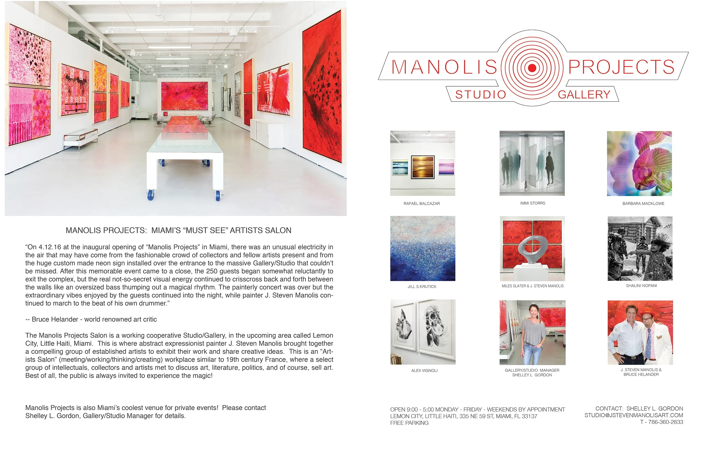 Invitation to Manolis Projects Art Basel Salon Exhibition.