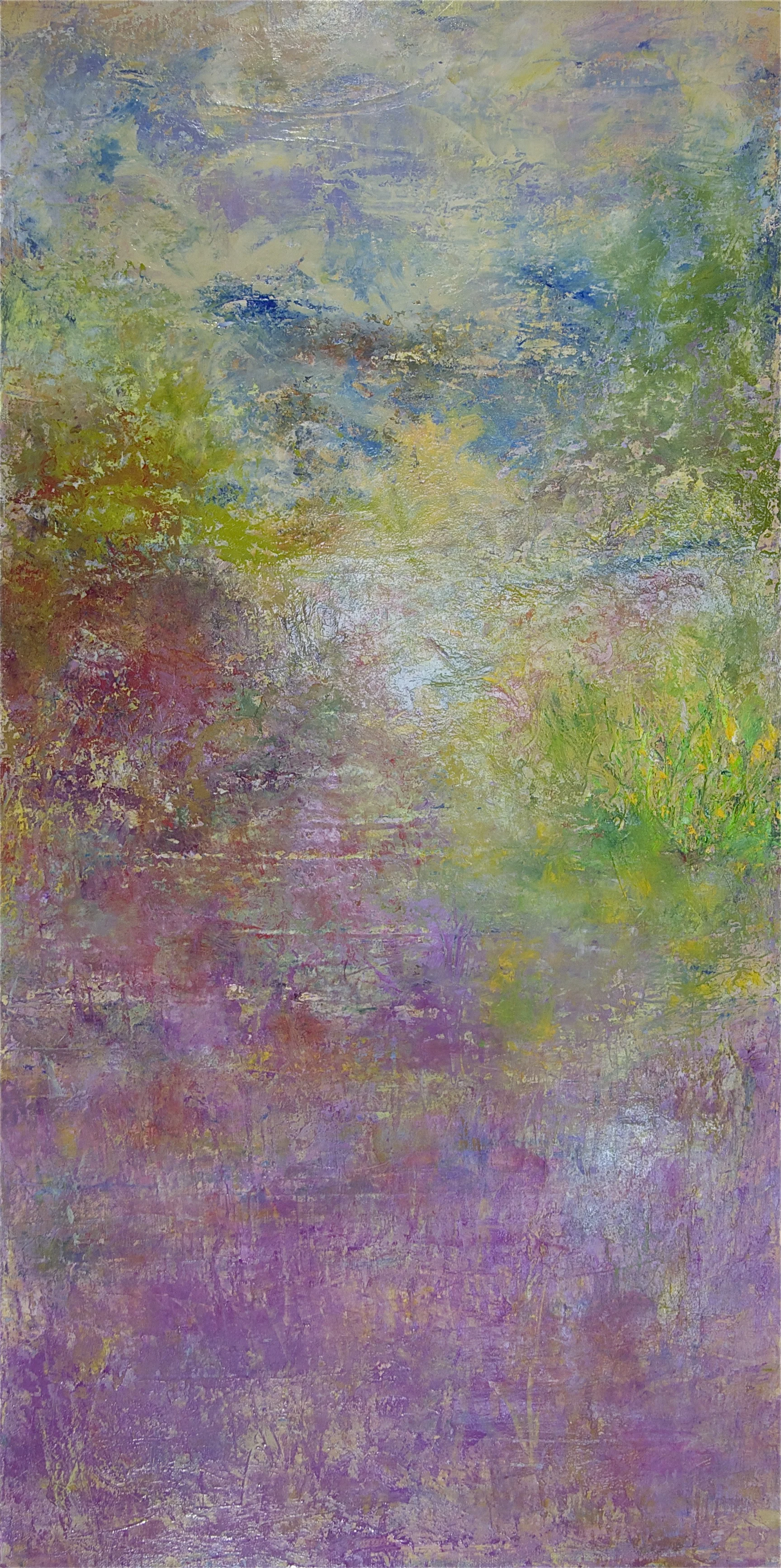 Jill S. Krutick, PINK FIELD, Oil on canvas, 36 x 18 inches (91.4 x 45.7 cm).