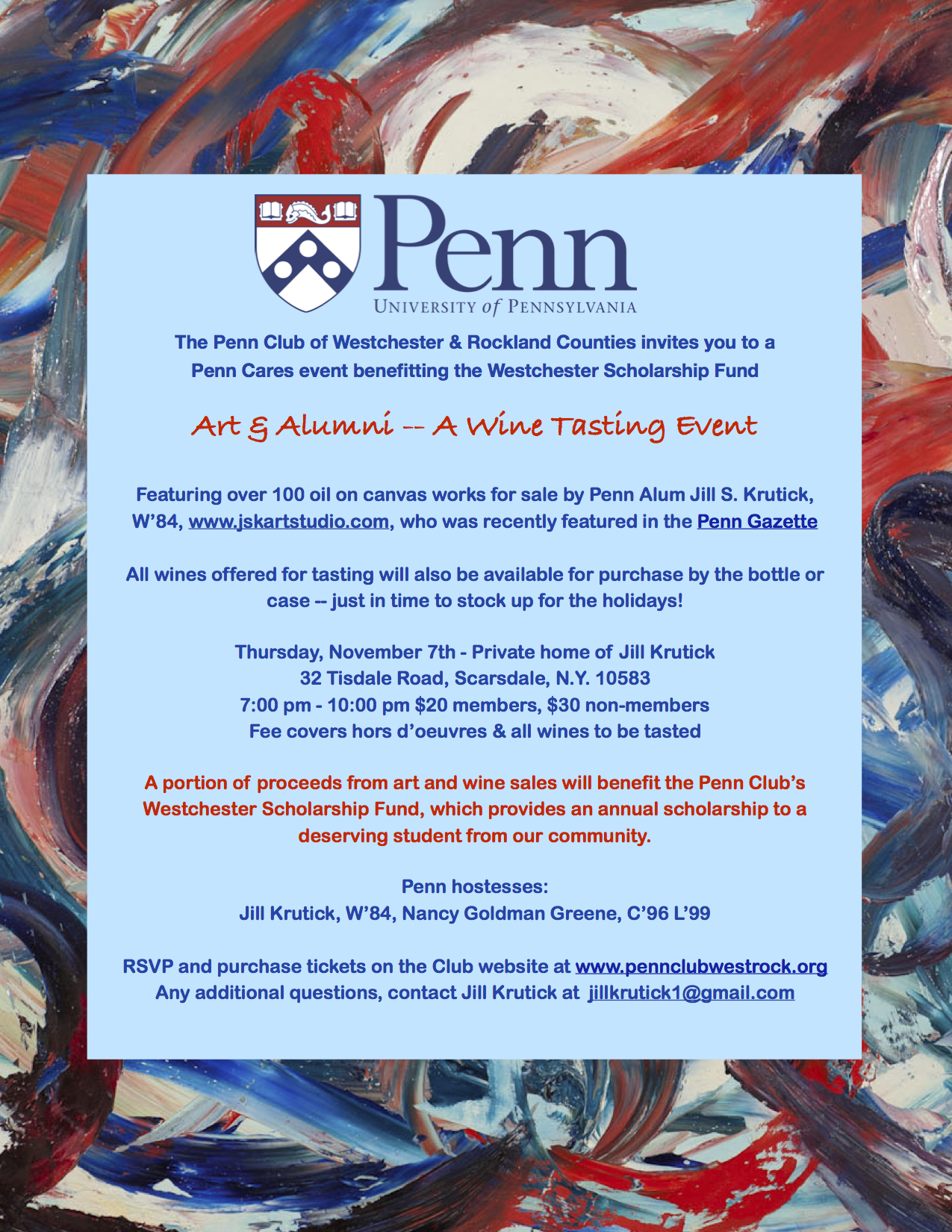 Invitation to University of Pennsylvania fundraising event.