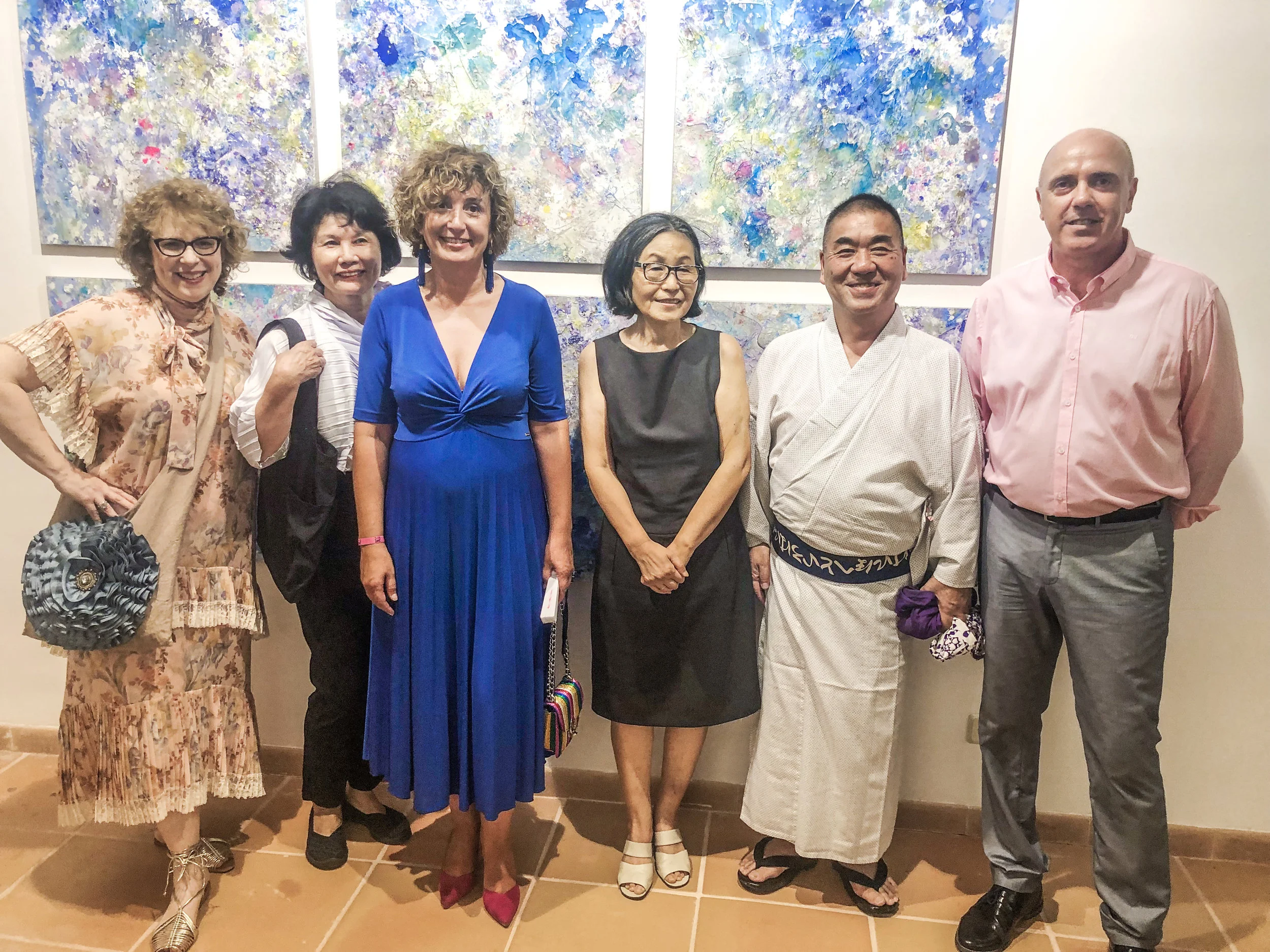 From left to right: Jill Krutick; Hisako Kobayashi; Francisca Mora Veny, Mayor of Porreres; Kumiko Okamoto-Paulisch; Tatsuya Kubota; Gaspar Móra Mulet, Minister of Tourism & Culture, Porreres