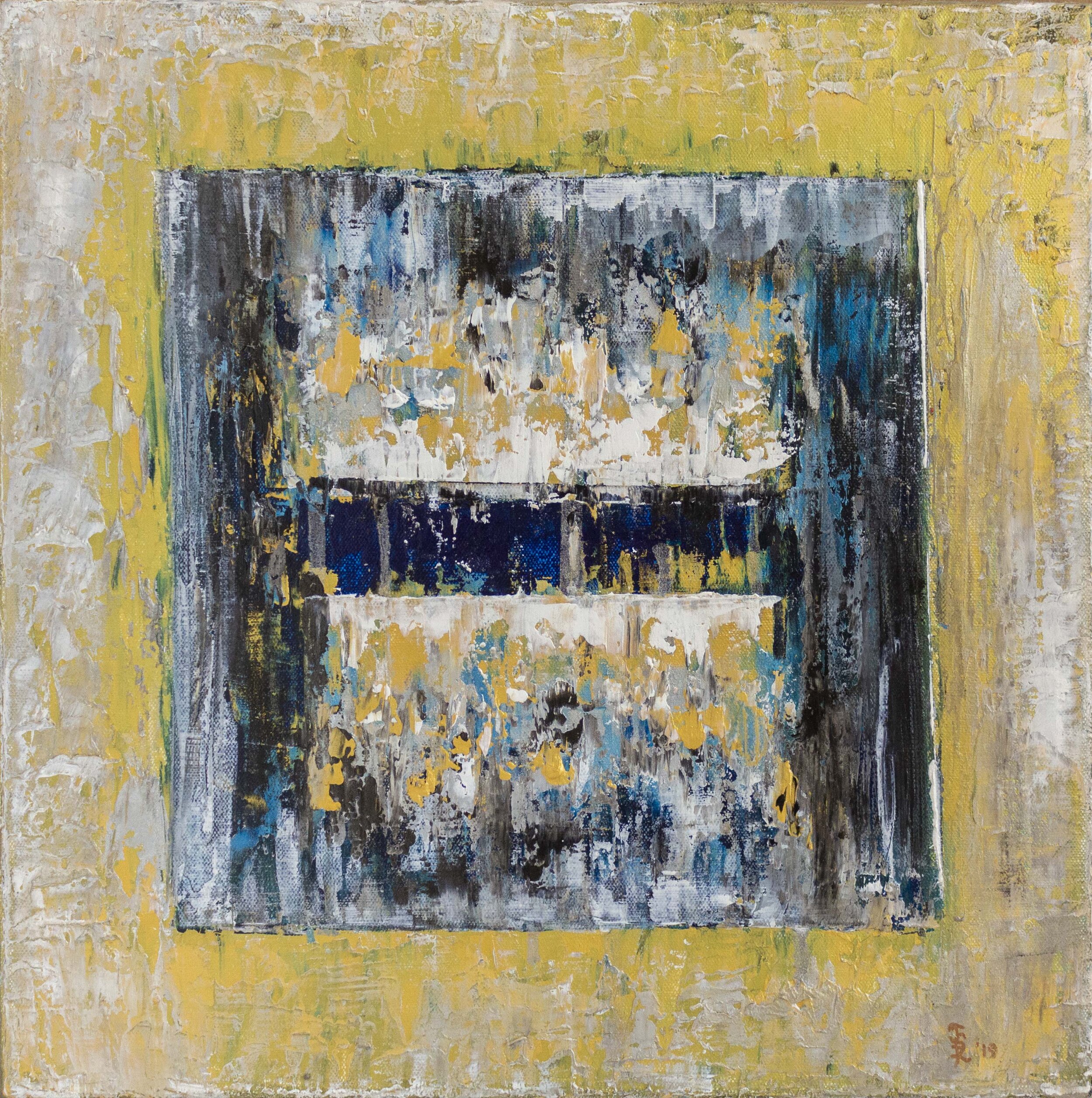 Ice Cube Small Gold &amp; Blue, 2019