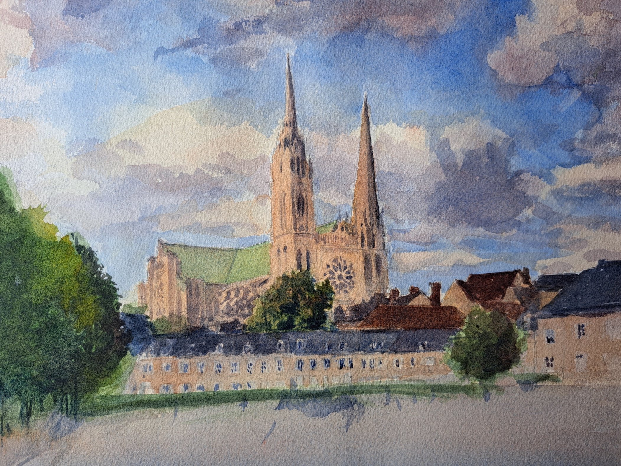 Cathedral from Le Place Chatelet, Chartres