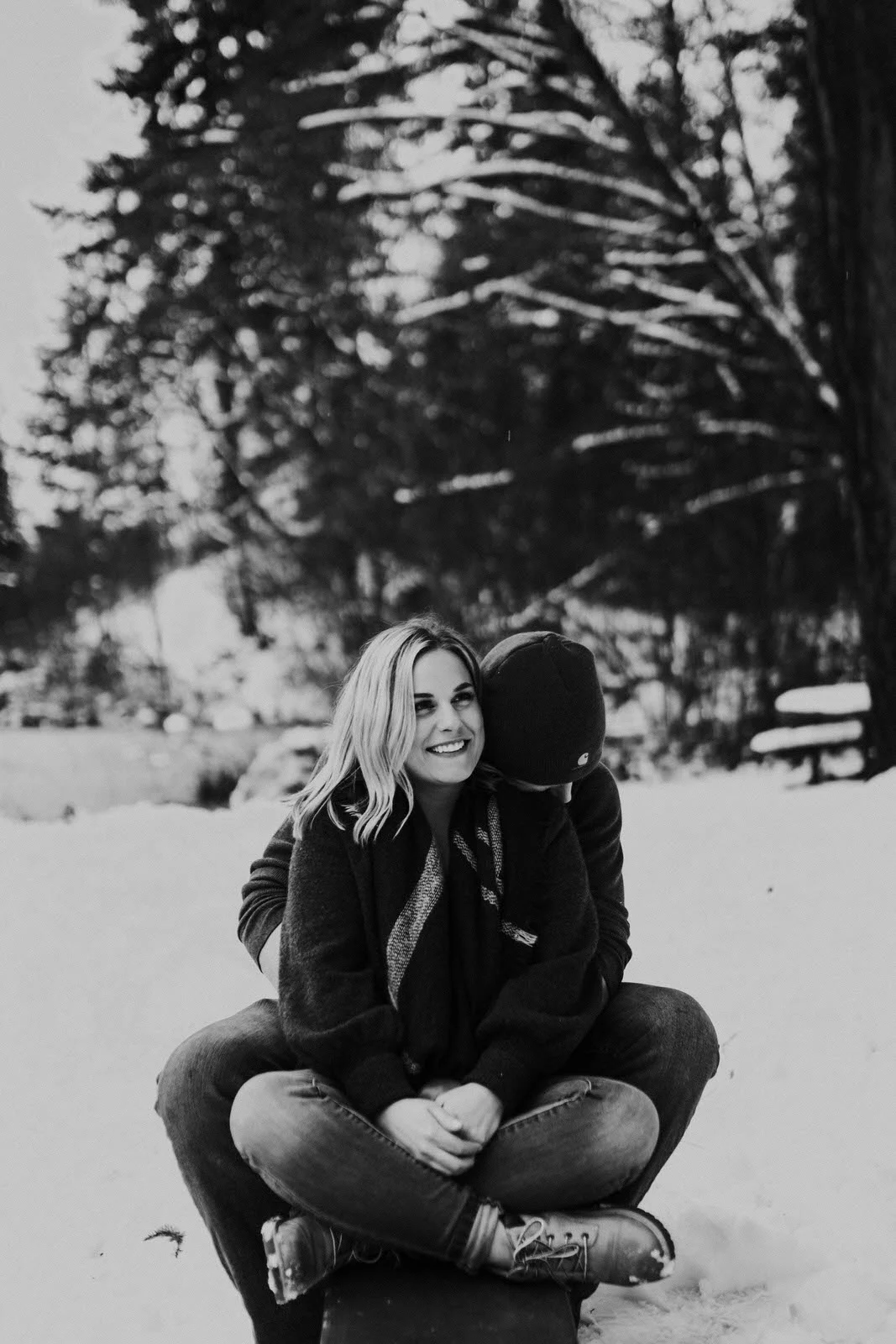 lacamas lake fallen leaf park camas washington jamie carle engagement session snow winter dock water vancouver feminist queer lgbtq wedding photographer