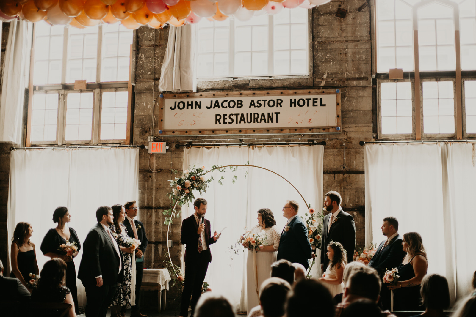 ashley joel astoria oregon the ruins wedding venue florals portland washington coast balloons vintage ceremony reception jamie carle feminist lgbtq lgbt couple photographer photography