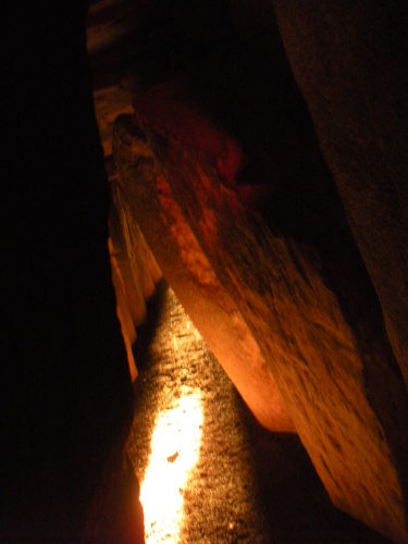 Light within Newgrange.