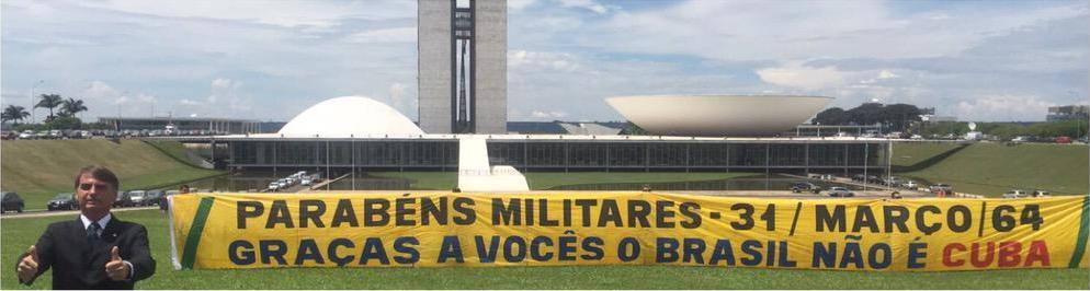 Bolsonaro in 2015: “Congratulations Armed Forces- 31 / March / 64. Thanks to you Brazil is not Cuba”. Everyone I sent this photo to asked if it was real, no one could believe it. The source is his twitter .