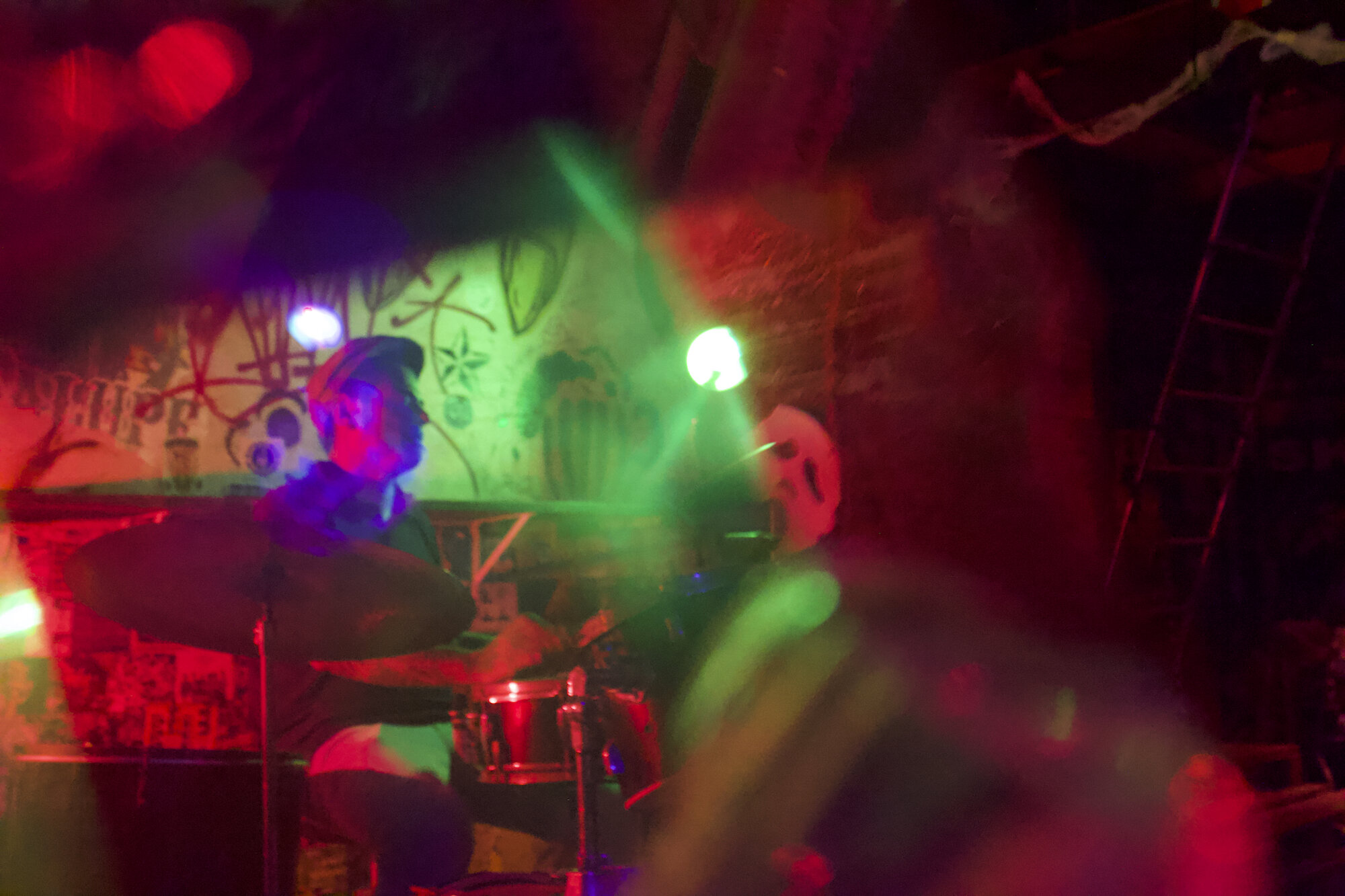 Man playing drums in Vila Mimosa