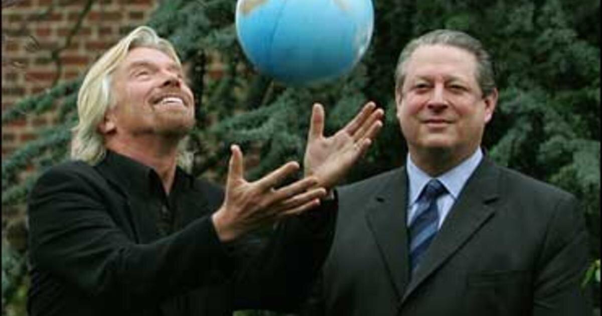Billionaire Richard Branson and Al Gore