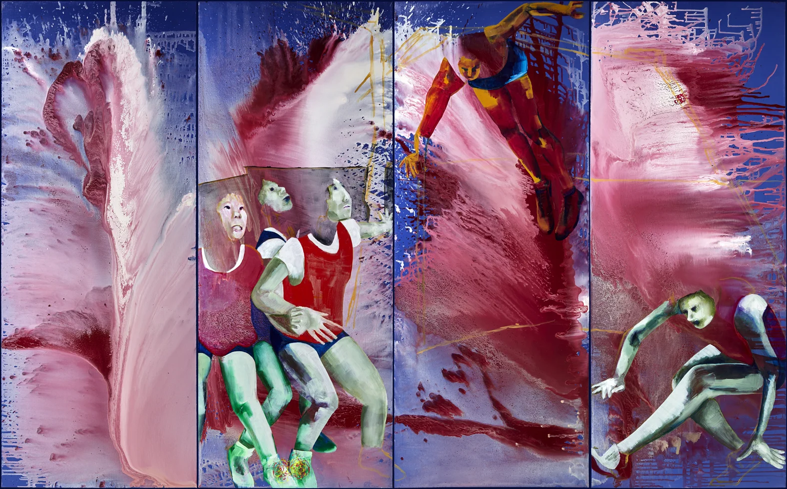 דינה לוי, מנופים, שמן על בד, 200x320 ס"מ, 2017 / קרדיט צילום: סיגל קולטון