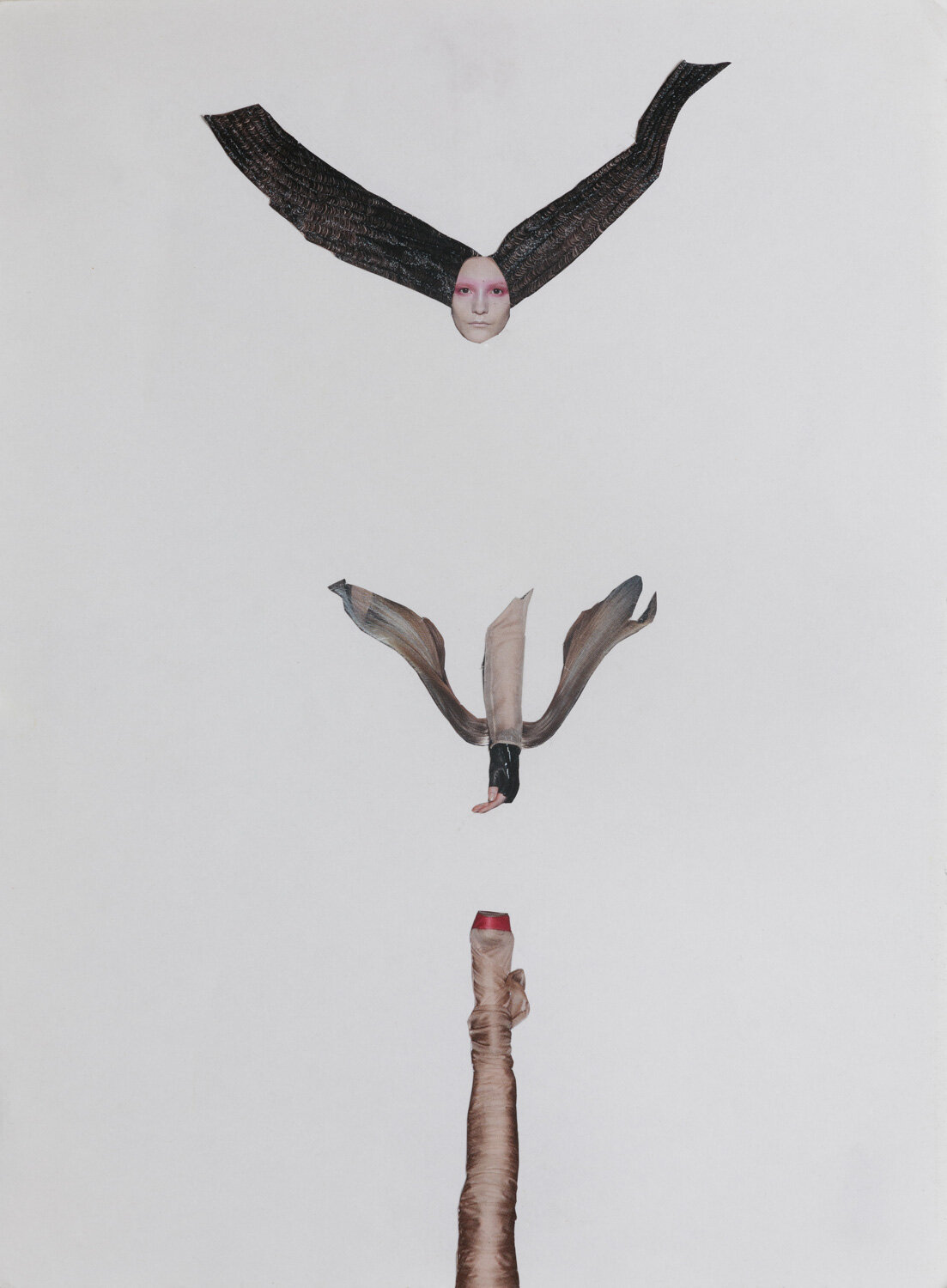 רחל פרומקין, התפרקות, קולאז' על נייר, 2009 | קרדיט צילום: טל נסים