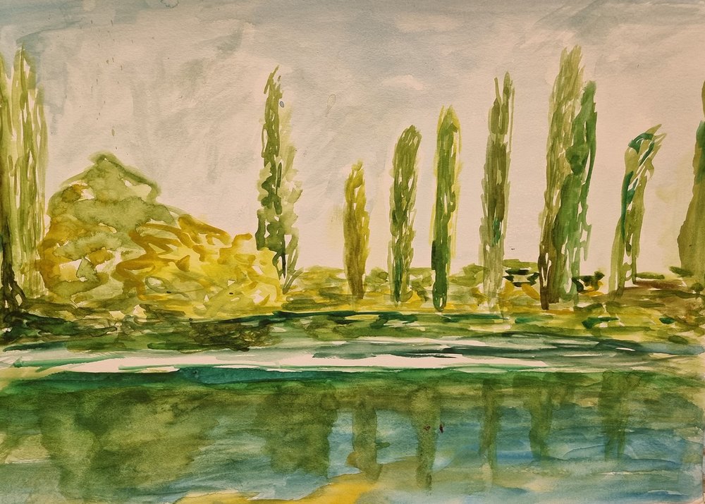שירה גפשטיין, איטליה (5), 2022, מים על נייר | צילום באדיבות האמנית