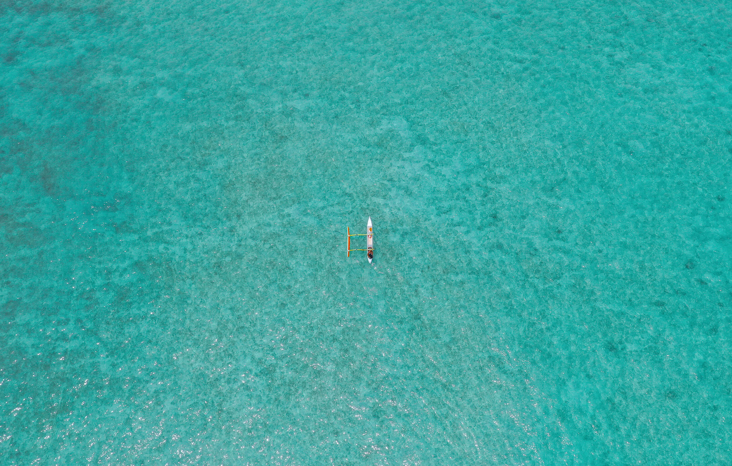 Lanikai Kayaker Drone Print