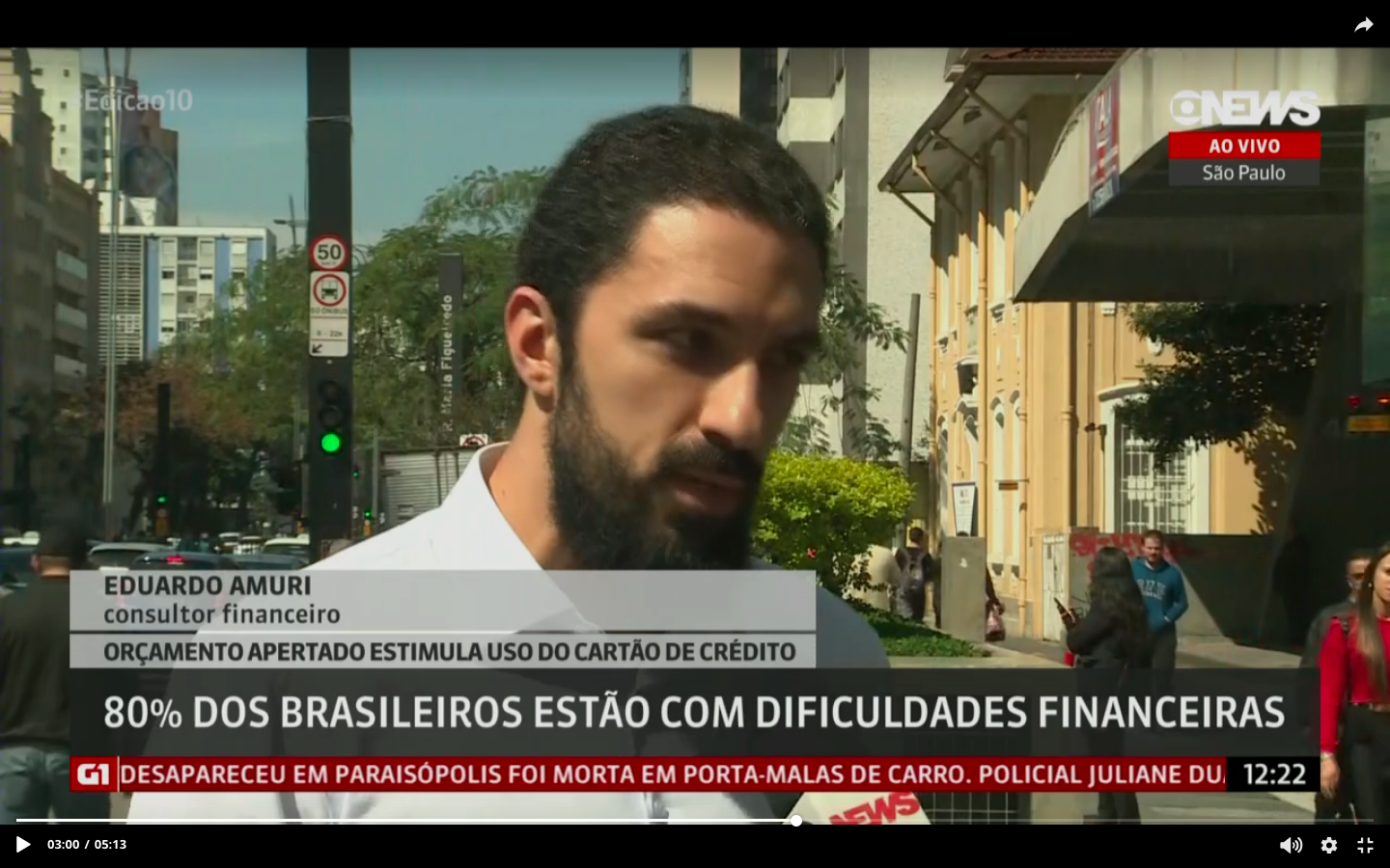 Educação financeira (sozinha) não é a solução – entrevista concedida à GloboNews em 08/2018
