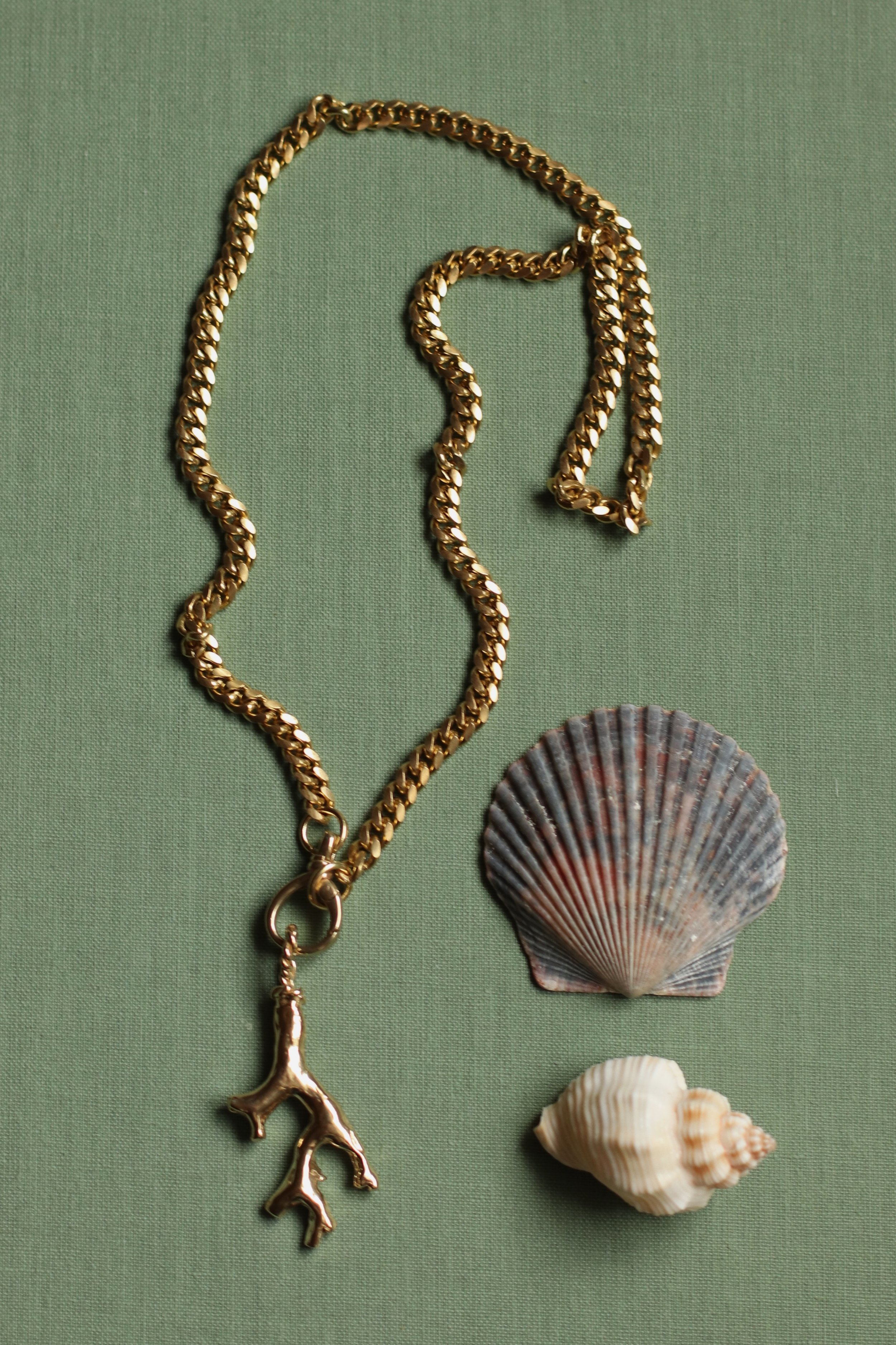 NEW Coral Branch Charm Necklace